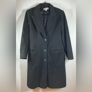 Vintage Albert Nipon Long Wool Coat Black Size 12